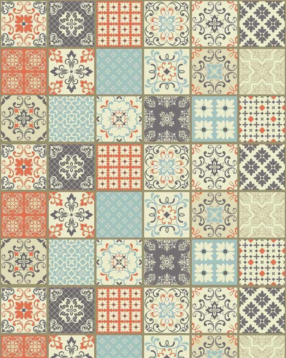 Papel de Parede Azulejo Mediterrâneo